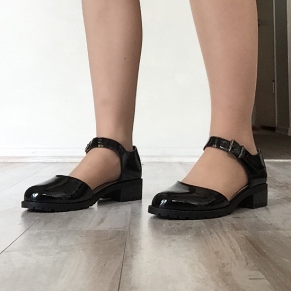 Black patent leather Mary Janes Modcloth