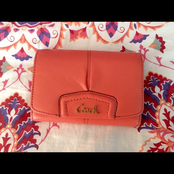 Coral Coach Wallet