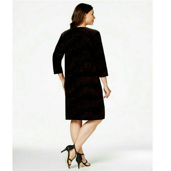 NY Collection Plus Size Layered-Look Jacket and Dr - Picture 2 of 2