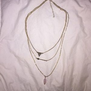 Gold tri-layer necklace