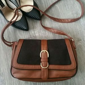 Cognac & Black Crossbody