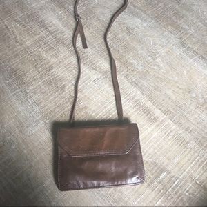 Small brown leather Hobo cross body