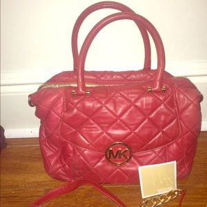 Michael Kors Red Quilted Leather Purse