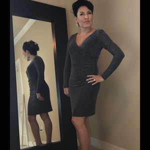 Ralph Lauren long sleeve metallic dress