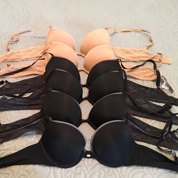 Three Calvin Klein push up bras size 34 A