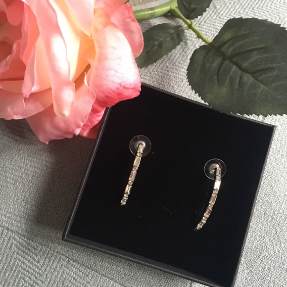 Never Been Worn: Sparkling Half Hoop Earrings
