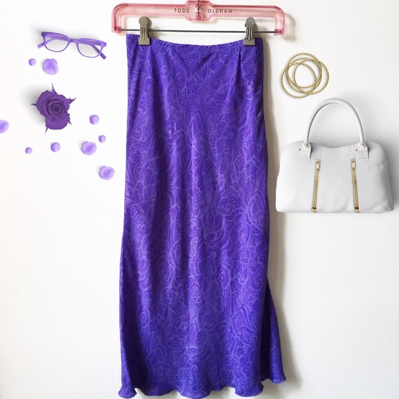 Silk Paisley Skirt with Stretch Waist NWOT - Picture 1 of 2