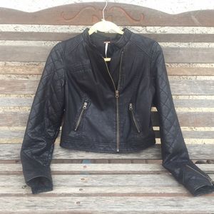 Free people faux leather jacket