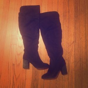 Suede black over the knee high boots!