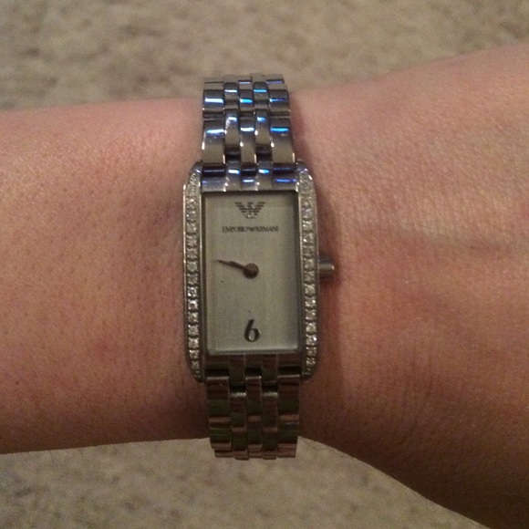 Silver womens Armani watch