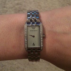 Silver womens Armani watch