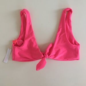 Lolli Swim Knot Bikini Top in Hot Pink Size Medium