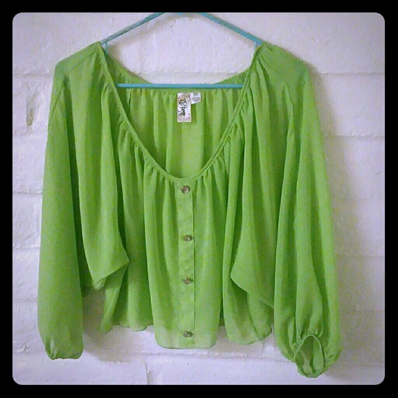 Green shear button up - Picture 1 of 1