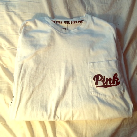 White Campus Long Sleeve Pocket TShirt - Picture 1 of 4