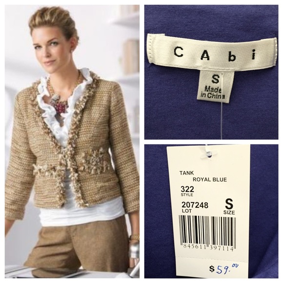 NEW CAbi Ruffle Ruched Stretch Tank Top Style 322 - Picture 3 of 4