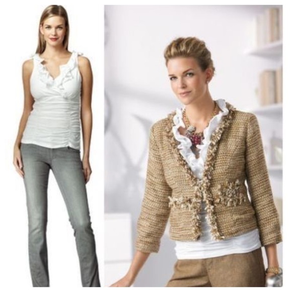 NEW CAbi Ruffle Ruched Stretch Tank Top Style 322 - Picture 4 of 4