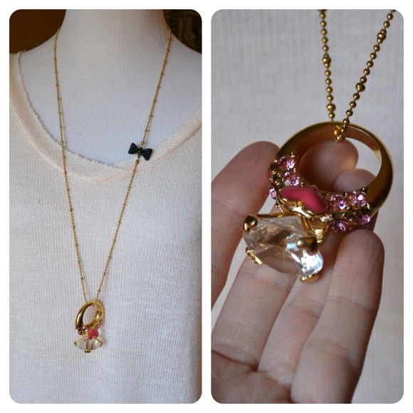Betsey Johnson Engagment Ring Necklace