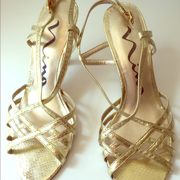 Nina open toe sling back heels