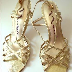 Nina open toe sling back heels