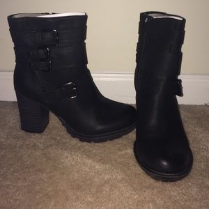 Black heeled ankle boots