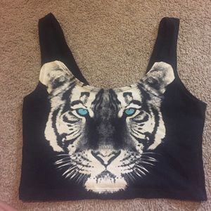 Black tiger tank top