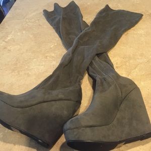 Over the knee platform boots with 5 inch heel