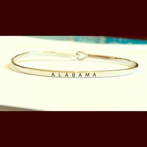 Thin Silver Alabama State Bracelet