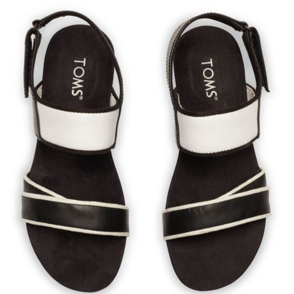 TOMS Shoes - TOMS Black & white leather sandals