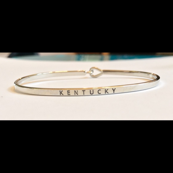 Thin Silver Kentucky State Bracelet