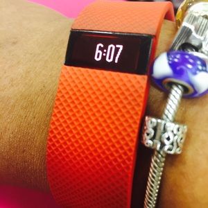 Fitbit Charge HR in ORANGE w/charging cable. Used.