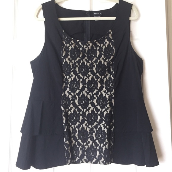 Black peplum top