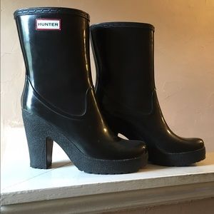 Hunter High Heel Ankle Boots