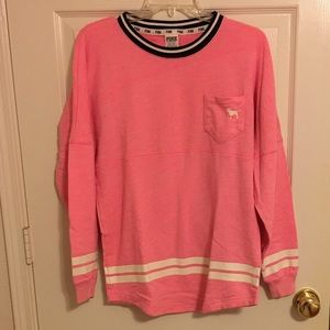 VS Pink varsity crew neck sweatshirt