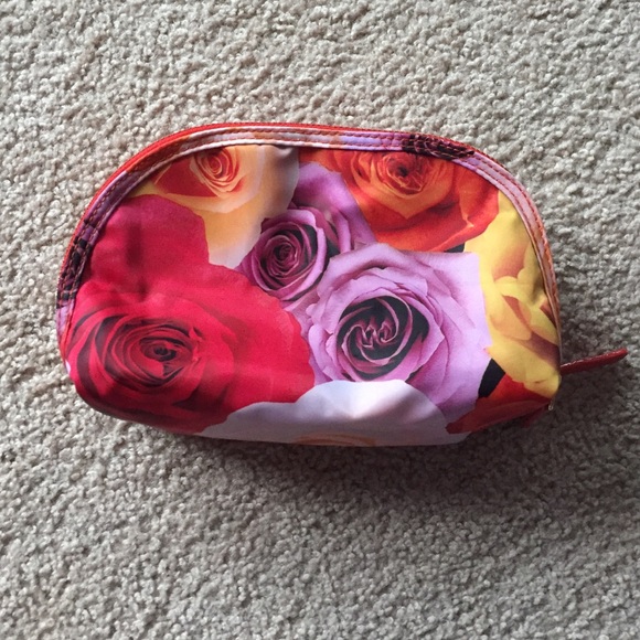 Double Zipper Floral Makeup Bag