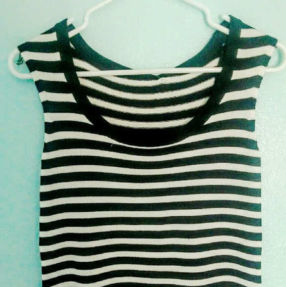 Short Black and White Striped Tank