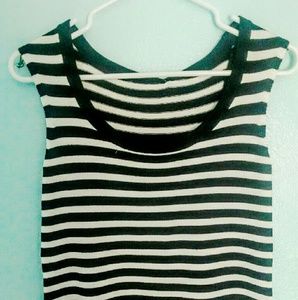 Short Black and White Striped Tank