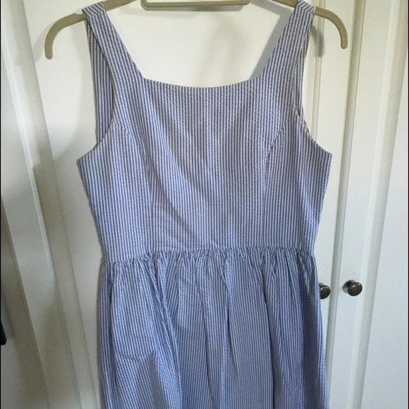 Blue Seersucker Dress