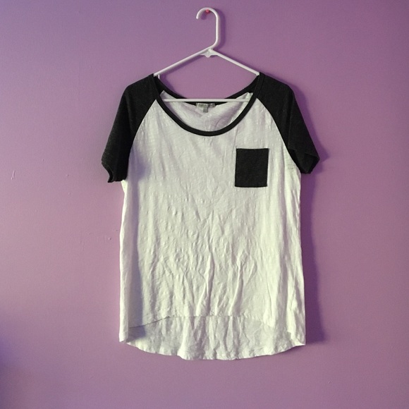 Grey and white baseball tee