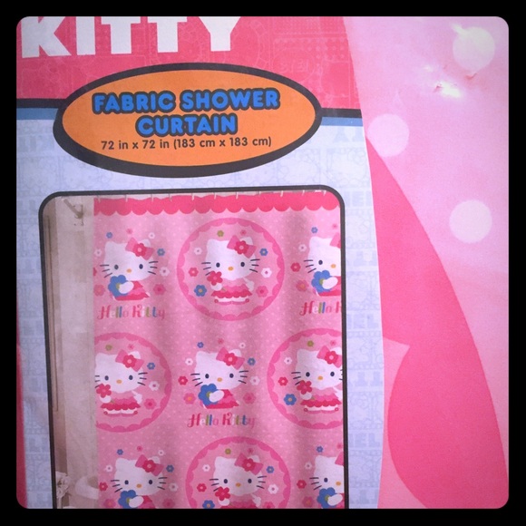 Hello kitty fabric shower curtain