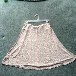 Free People Grey with Pink Flowers Skirt