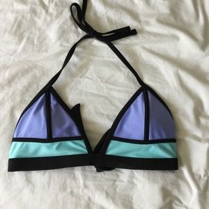 Target Triangle Swimsuit in Purple & Light Blue.