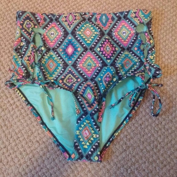 High Waist Cut out Bikini Bottom