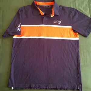 Nautica Men's Size XL Blue/Orange Polo Shirt