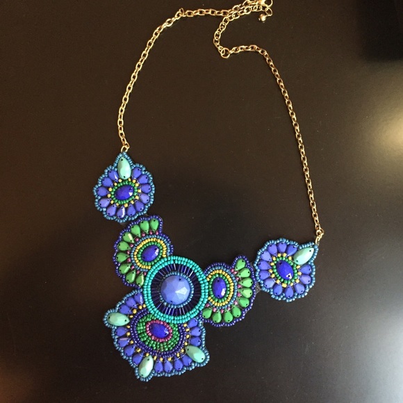 Cobalt blue and green necklace