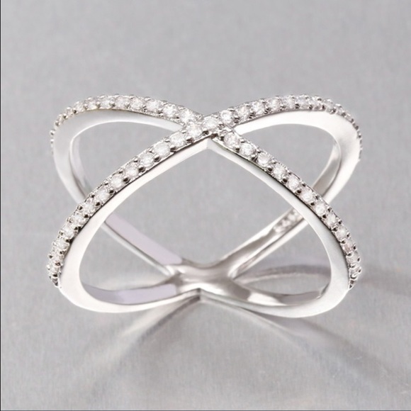 Natural white topaz crystal ring