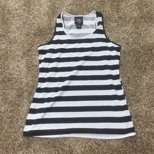 Black and white tank top.