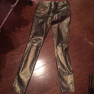 Alice & Olivia Gold Skinny Jeans