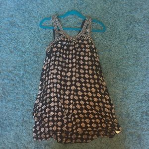 Black and white floral flowy summer dress