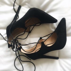 Charlotte Russe Shoes - Black Lace-Up Pumps Charlotte Russe Shoes - Black Lace-Up Pumps