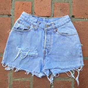 Levis vintage denim cut offs high waisted size 24